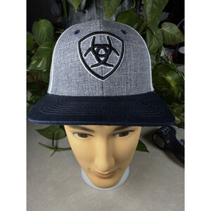 Ariat Snapback Trucker Hat One Size Adjustable Embroidered Mesh Back EUC